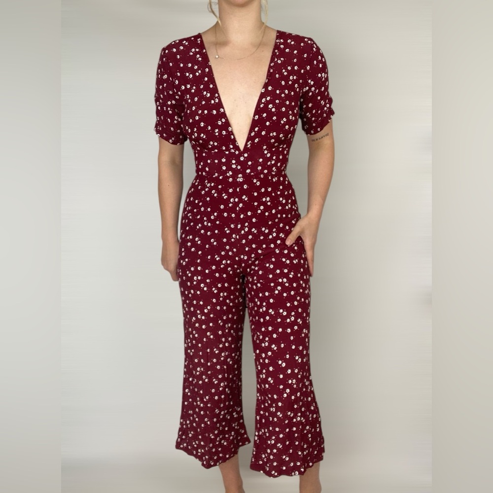 FAITHFUL‎ THE BRAND Bonnie Jumpsuit in Berry Betina Floral